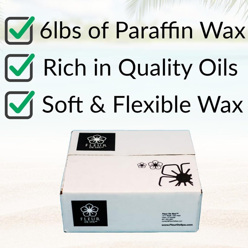 fleur de spa Paraffin Wax Refills 6lb by FLEUR DE SPA â€“ Made in USA â€“ Infused with Coconut & Jojoba Oils â€“ Moisturizing, Hydrating & Soothing for Hands, Feet & Body â€“ Spa & Home Use - Image 3