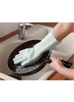 Wishbone Wishbone Silicone Non-Slip, Dishwashing and Pet Grooming, Magic Latex Scrubbing Gloves for Household Cleaning Great for Protecting Hands (Standard Size, Multicolour)  - Image 5