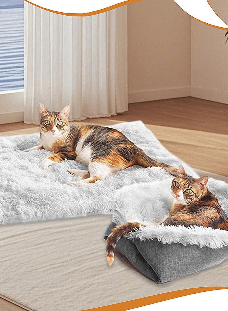 كيدل دافئ الحيوانات الأليفة الحصيرة الغسيلة القطة الحصيرة القطة فراش بلوش بطانية ناعمة وسرير القطة للداخلية - Image 4