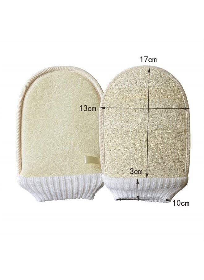 lasenersm 2 Pieces Loofah Exfoliating Glove Loofa Scrubber Body Glove Natural Loofah Bathing Gloves Exfoliating Bath Brush Organic Bathing Glove  - Image 2