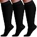 ABSOLUTE SUPPORT 3 Pairs Wide Calf Graduated Support Opaque Compression Knee High Socks for Women and Men 2030mmHg For Embolism Arthritis Post Surgery Swelling Black 5XLarge A501BL83 - Image 1