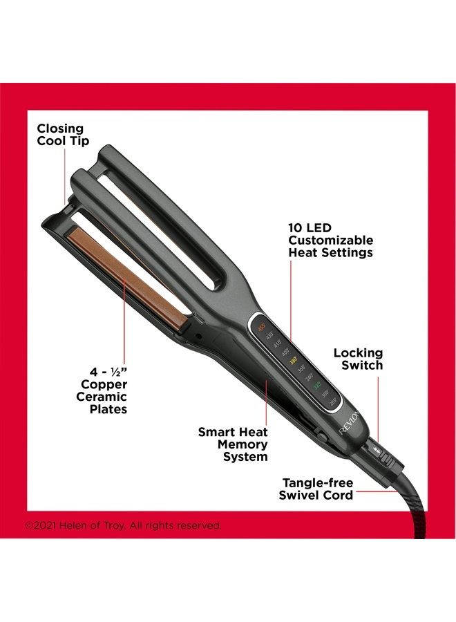 Revlon مكواة شعر ريفلون مزدوجة مستقيمة من النحاس والسيراميك | تصفيف أسرع وتقليل الضرر - Image 4