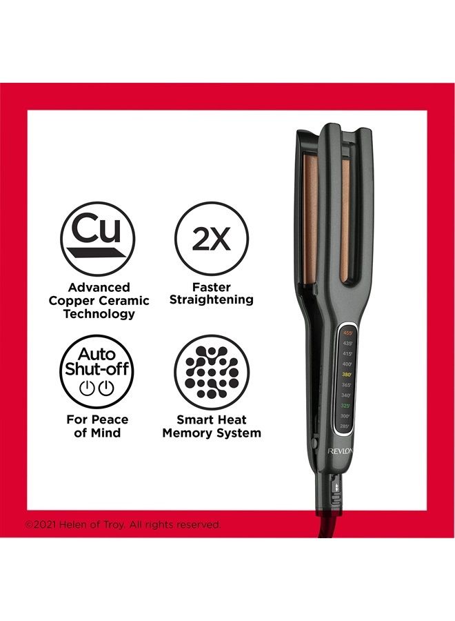 Revlon مكواة شعر ريفلون مزدوجة مستقيمة من النحاس والسيراميك | تصفيف أسرع وتقليل الضرر - Image 5