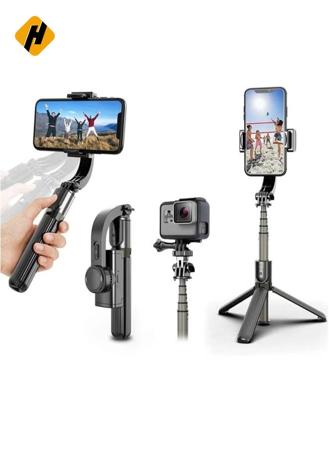 HuHa Selfie Stick Gimbal Stabilizer,  360° Rotation Tripod with Wireless Remote, Portable Phone Holder, Auto Balance 1-Axis Gimbal for Smartphones Tiktok Vlog Youtuber Live Video Record  - Image 1