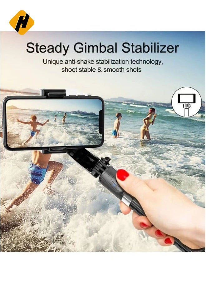 HuHa Selfie Stick Gimbal Stabilizer,  360° Rotation Tripod with Wireless Remote, Portable Phone Holder, Auto Balance 1-Axis Gimbal for Smartphones Tiktok Vlog Youtuber Live Video Record  - Image 2