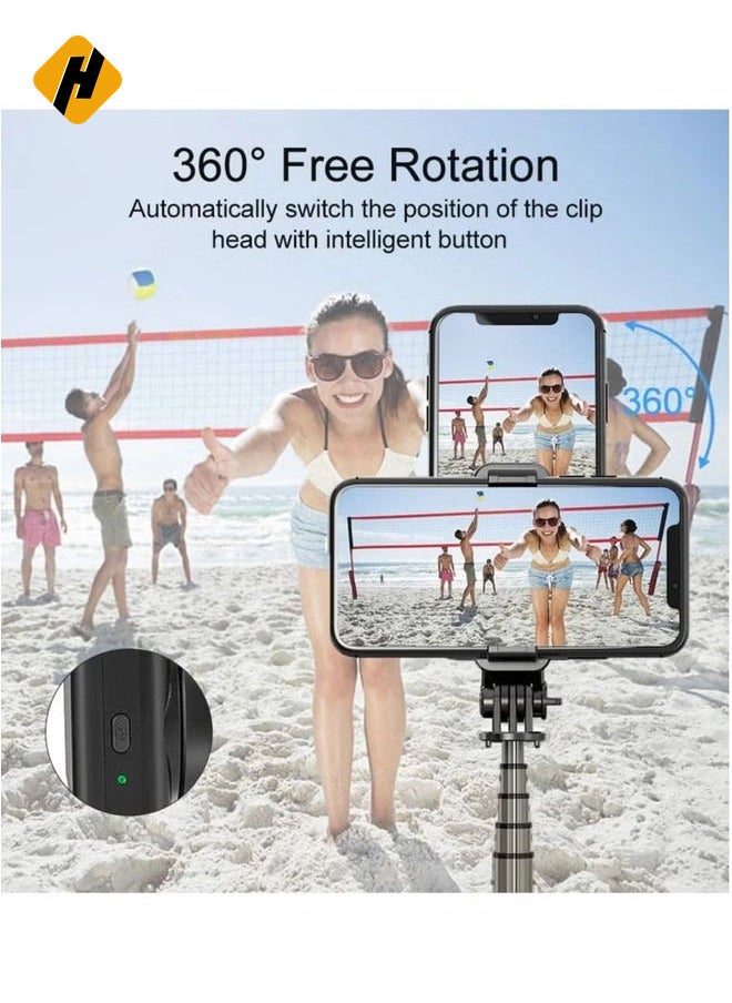 HuHa Selfie Stick Gimbal Stabilizer,  360° Rotation Tripod with Wireless Remote, Portable Phone Holder, Auto Balance 1-Axis Gimbal for Smartphones Tiktok Vlog Youtuber Live Video Record  - Image 3
