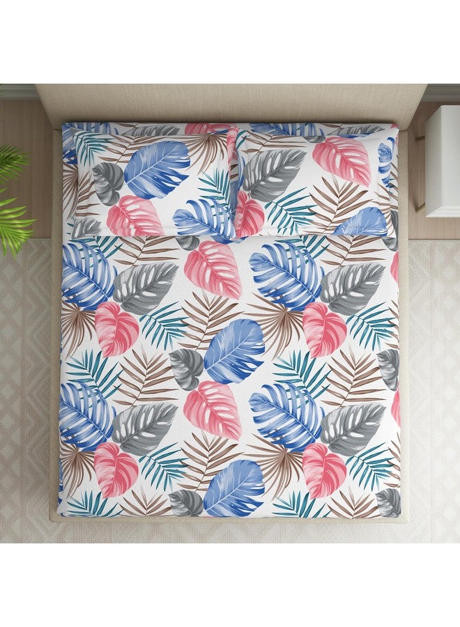 Welspun Microfiber Bedsheet for Double Bed with 2 Pillow Cover | Skin Safe & Super Soft Queen Size Bed Sheet | (87 X 94 Inch) - Floral Pink | Dazzel - Image 3