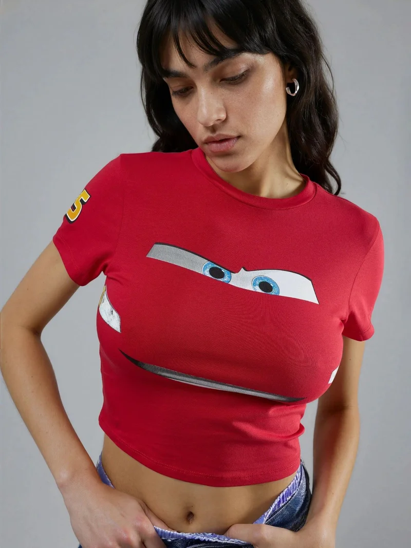 HICCUP Short Sleeve Car Print T-Shirt