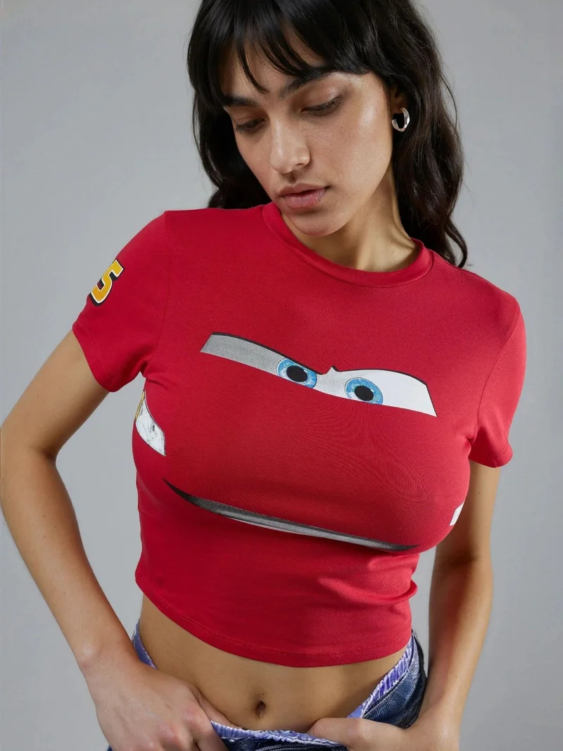 HICCUP Short Sleeve Car Print T-Shirt