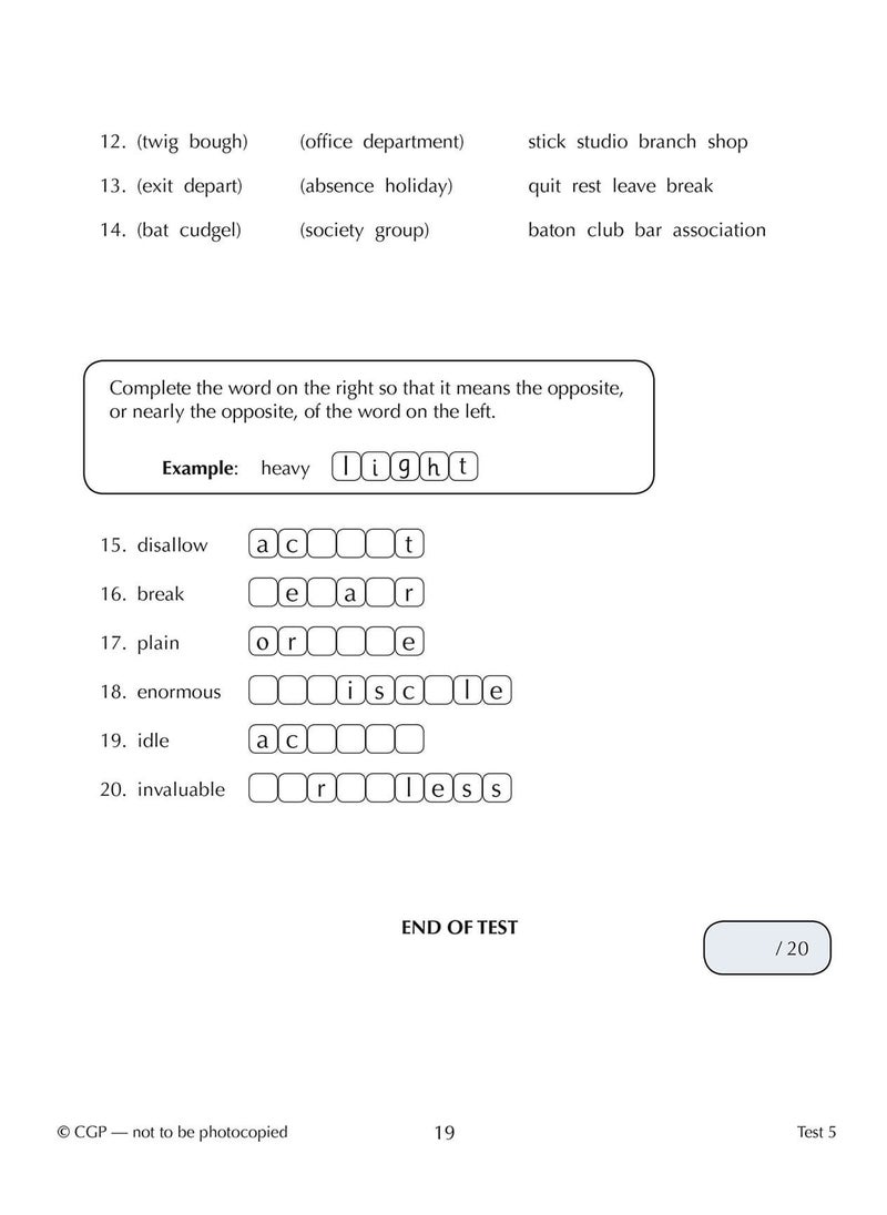 null - 11+ CEM 10-Minute Tests: Verbal Reasoning - Ages 10-11 Book 1 (with Online Edition) - Image 1