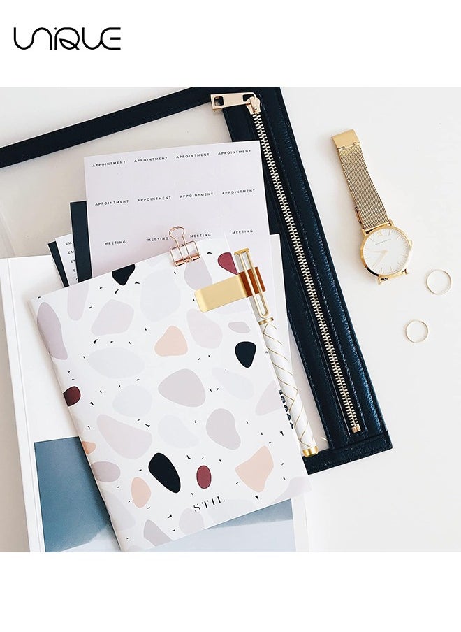 Unique - 4PCS Pen Loop Holder Notebooks Pen Sleeve, PU Leather Pen Holder, Journals Notebooks Pen Loop with Clips for for Notebook and Clipboard at Home, Pocket, Office, Fit Most Pen Size - Image 1