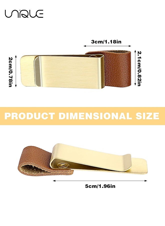 Unique - 4PCS Pen Loop Holder Notebooks Pen Sleeve, PU Leather Pen Holder, Journals Notebooks Pen Loop with Clips for for Notebook and Clipboard at Home, Pocket, Office, Fit Most Pen Size - Image 1