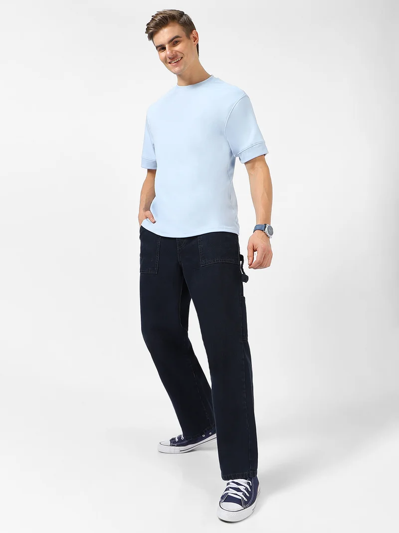 Urbano Fashion  Urbano Fashion Men's Dark Grey Loose Fit Cargo Carpenter Jeans With 6 Pockets Non-Stretchable  | Best Price UAE