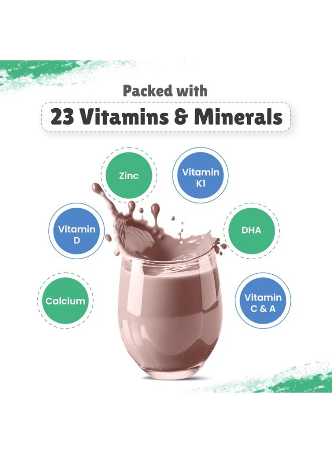 Little Joys Chocolate Nutrimix 7+ (700g) | 7-12 Years | Naturally Sweetened with Dates & Jaggery | With 23 Essential Vitamins & Minerals | 9g Protein per Serving | Supports Healthy Growth & Boosts Immunity | With Ragi, Bajra, Almonds & Oats | Chocolate Flavour Nutrition Drink Powder - Image 3