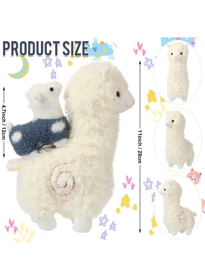 Civaner Llama Stuffed Animal with 4 Baby Llama Plushies Cute Alpaca Plush Set Soft Kawaii Alpaca Pillow for Kids Girls Easter Mother's Day Birthday Party Charity Donation Home Decor(White) - Image 3