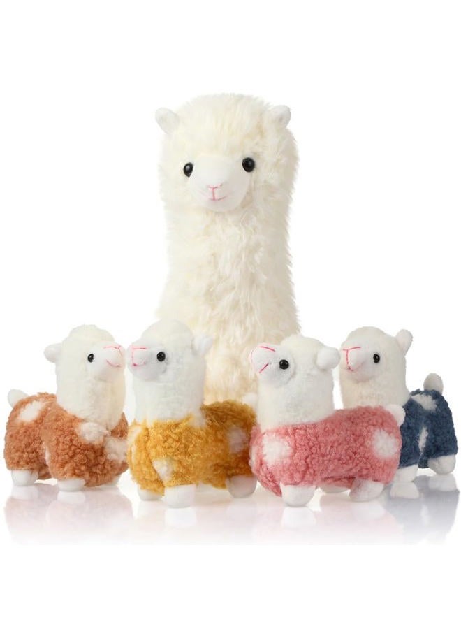 Civaner Llama Stuffed Animal with 4 Baby Llama Plushies Cute Alpaca Plush Set Soft Kawaii Alpaca Pillow for Kids Girls Easter Mother's Day Birthday Party Charity Donation Home Decor(White) - Image 4
