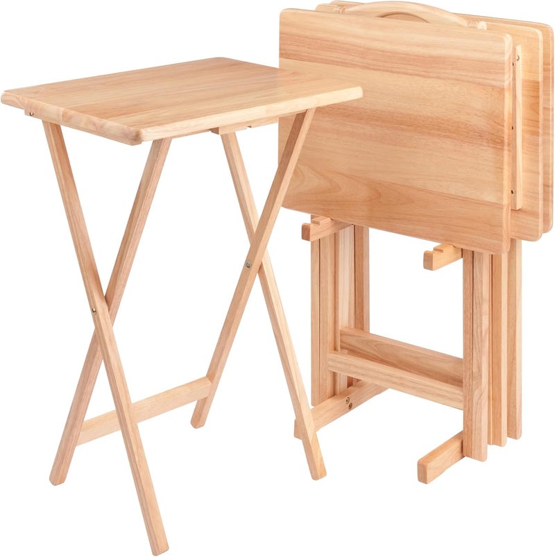 وينسم طاولة الوجبات الخفيفة Wood Alex الطبيعية مجموعة 5 قطع، 25.98 بوصة - Image 1
