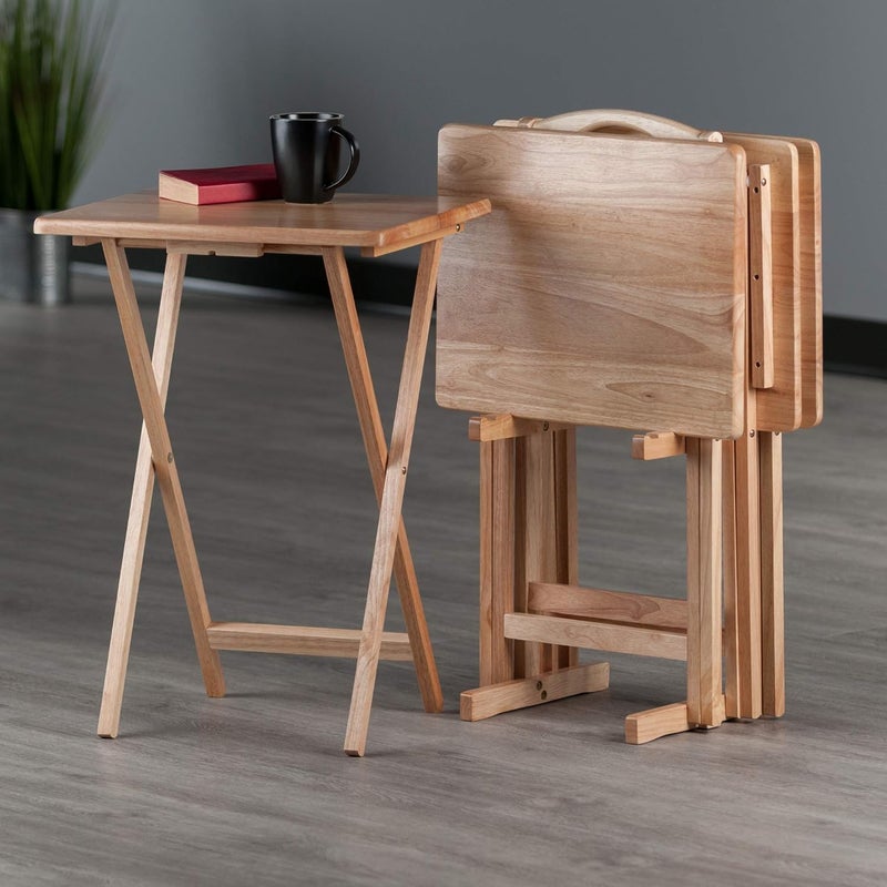 وينسم طاولة الوجبات الخفيفة Wood Alex الطبيعية مجموعة 5 قطع، 25.98 بوصة - Image 2