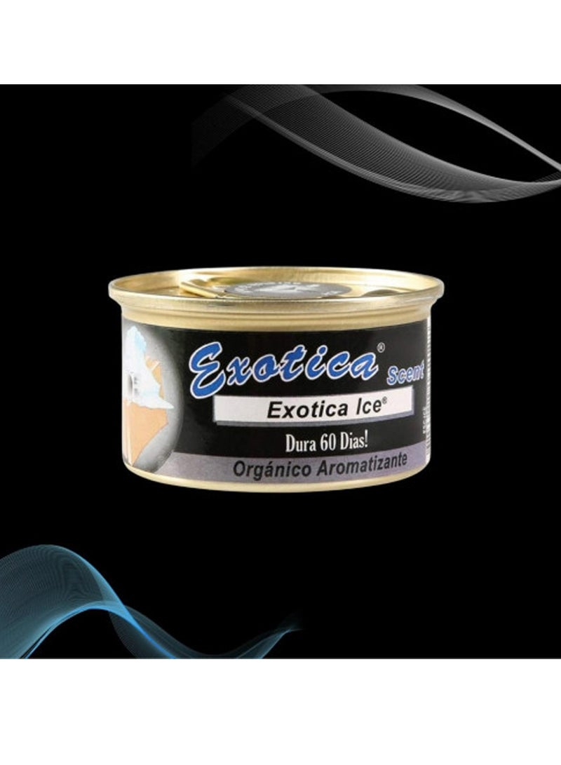 Exotica Ice Organic Air Freshener 2 Pcs Combo – 1.5 oz (42g) Each – Lasts 60 Days Per Can – Long-Lasting Car & Home Odor Eliminator – Adjustable Scent Control – Compact Can Design for Auto, Office, Closet & More - Image 5