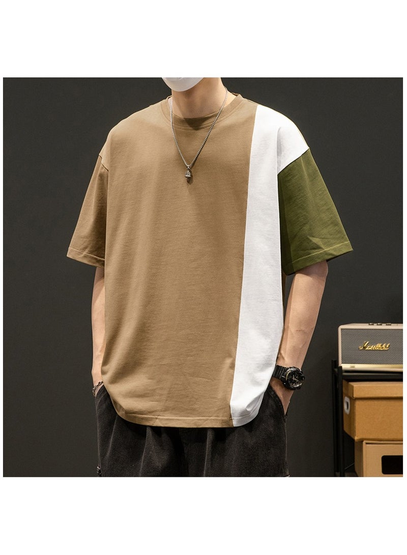 Summer Fashion Men's Color Block Short sleeved T-shirt  - Image 1