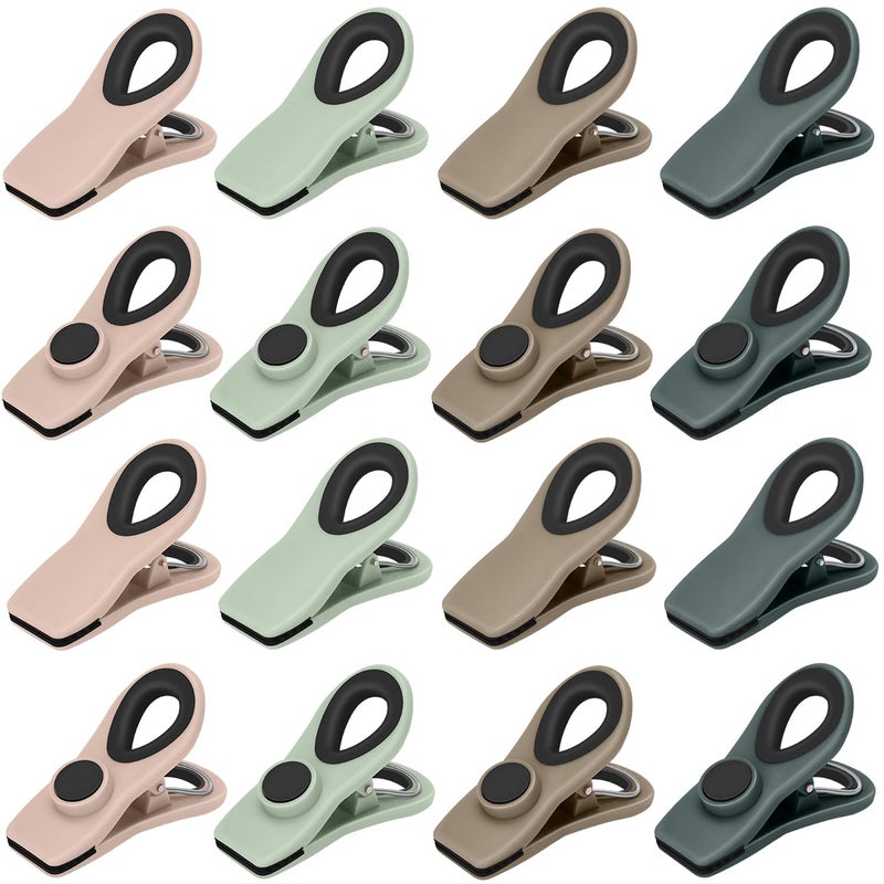 Tacgea Chip Clips  Magnetic Bag Clips With Air Tight Seal For Food Storage  16 Pieces  Neutral Color - Image 1