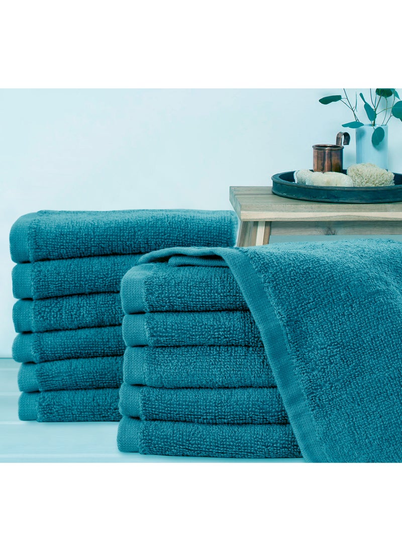 Bliss Casa Bliss Casa 100% Combed Cotton Washcloths (12 Pack, 30 x 30 CM) - 500 GSM Washcloth, Face towel Set Highly Absorbent Quick Dry and Soft Towels  - Image 4