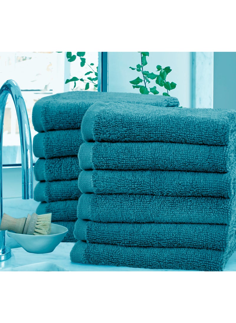 Bliss Casa Bliss Casa 100% Combed Cotton Washcloths (12 Pack, 30 x 30 CM) - 500 GSM Washcloth, Face towel Set Highly Absorbent Quick Dry and Soft Towels  - Image 5