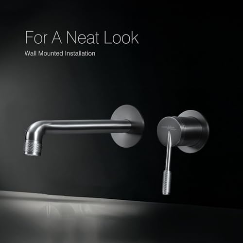 Hindware Italian Collection Concealed Basin Mixer with Body for Bathroom | Wall Mount | Made of Stainless Steel | Gun Metal Finish | Slim Lever Operated | Evinco Range | 5-Year Manufacturer Warranty - Image 4