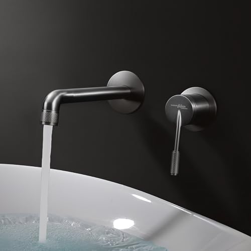 Hindware Italian Collection Concealed Basin Mixer with Body for Bathroom | Wall Mount | Made of Stainless Steel | Gun Metal Finish | Slim Lever Operated | Evinco Range | 5-Year Manufacturer Warranty - Image 1