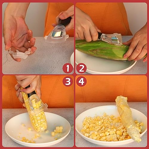 ReneeChef Professional Corn Kernel Cutter, Corn Cutter Peeler Stripper Tool with Large Ergonomic Handle, Corn Peeler #1114 - Image 5