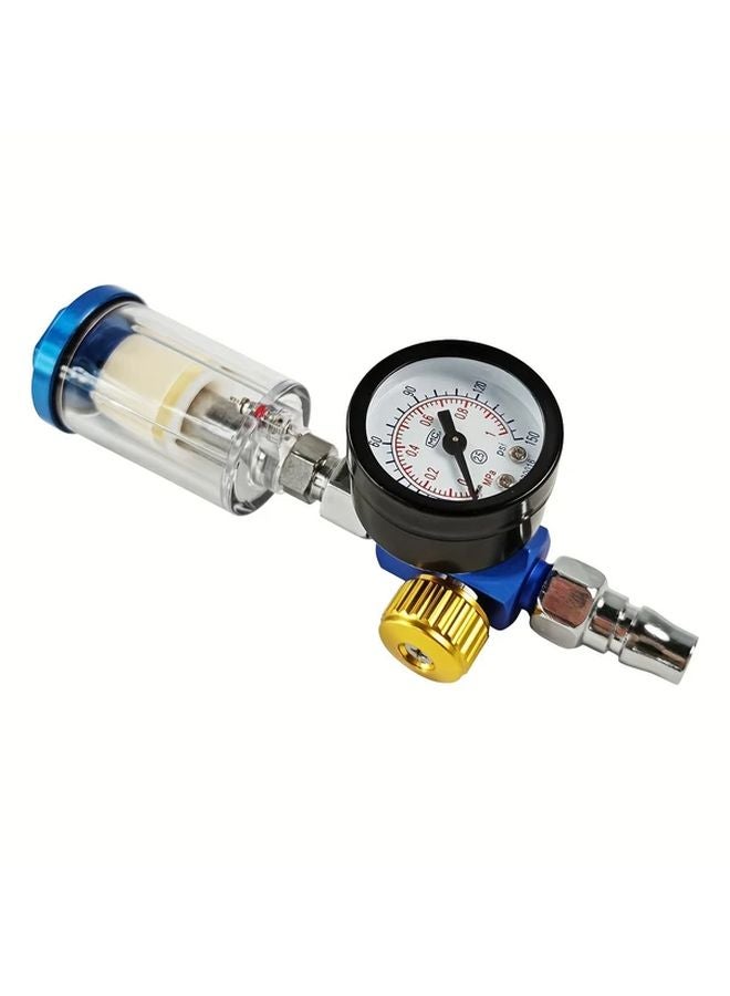 Gauge And Filter Set Air Pressure Regulator Valve With Water Trap For Spray Gun - Image 1