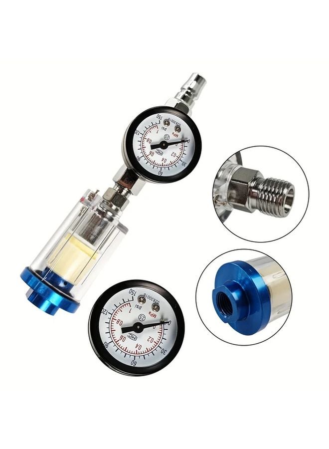 Gauge And Filter Set Air Pressure Regulator Valve With Water Trap For Spray Gun - Image 2