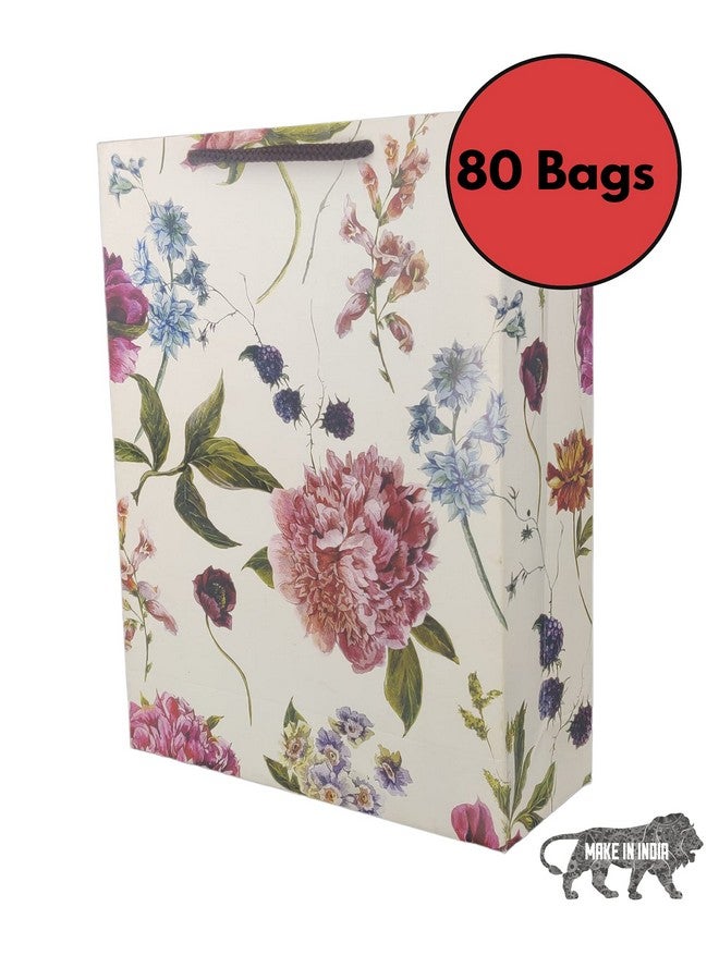 Arrow Paper Products Alekhya Design Paper Gift Bags For Return Gift, Small Presents, Weddings, Birthday, Holiday Presents (20.32 X 7.62 X 27.94 Cm, Pack Of 80), Multi - Image 3