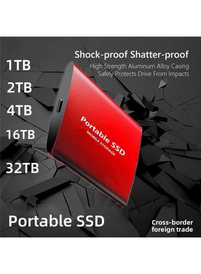 SSD Portable Mobile Solid State Drive Expansion Upgrade 4TB/16TB/32TB/128TB Ultra-thin Hard Drive-Capacity:6TB-Interface:Blue - Image 1