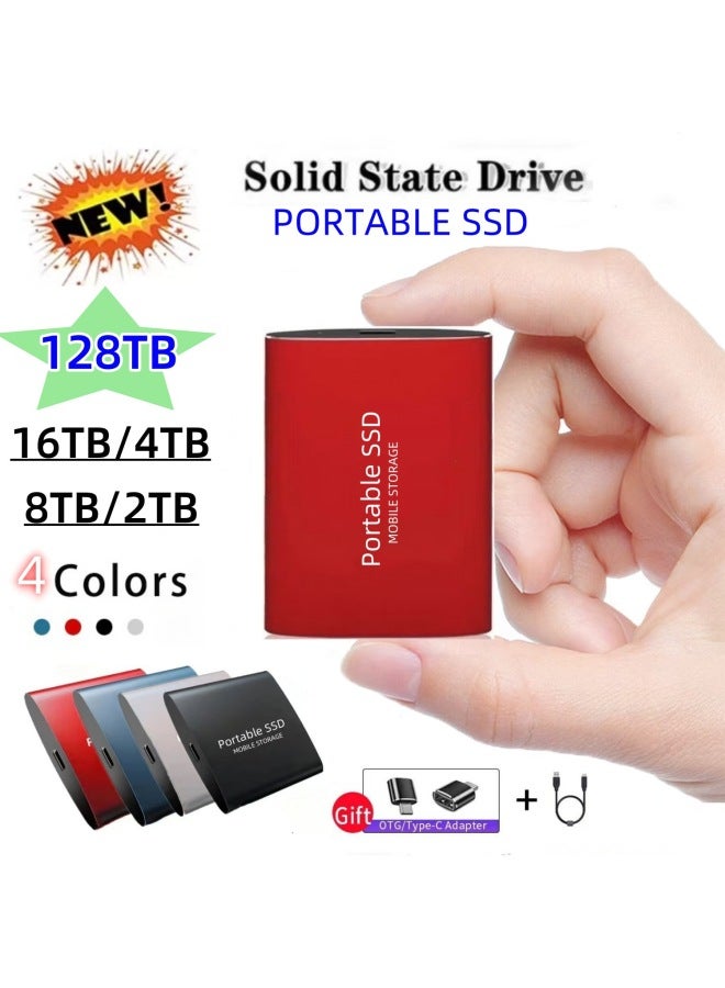 SSD Portable Mobile Solid State Drive Expansion Upgrade 4TB/16TB/32TB/128TB Ultra-thin Hard Drive-Capacity:6TB-Interface:Blue - Image 3