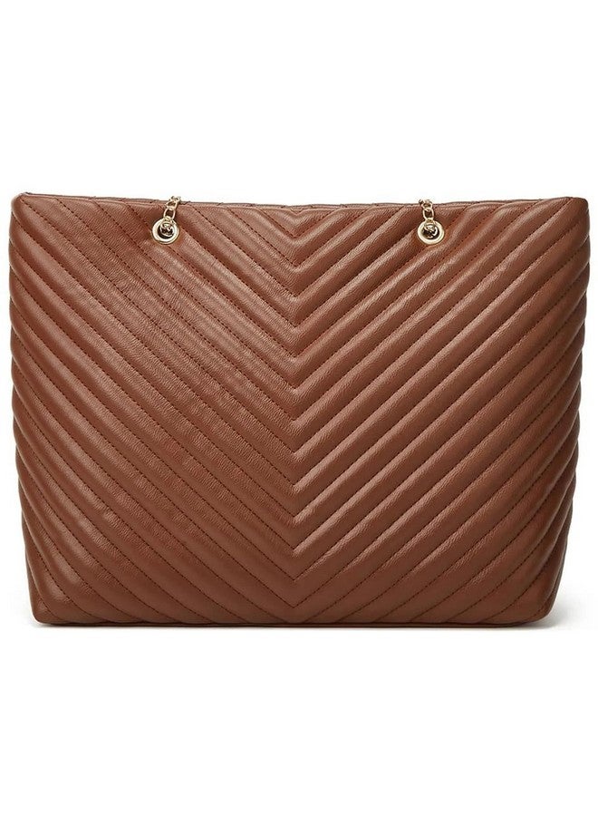 AYSIS Women's Vegan Leather Handbags For Women Shoulder Hobo Big Shoulder Bag Ladies Purse (V Brown) - Image 5
