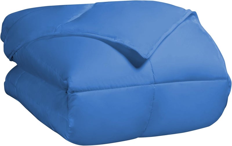Superior SUPERIOR Classic AllSeason Reversible Comforter Comfy Fluffy Cozy Lightweight Decorative Duvet Insert Plush Oversized Bedding Box Quilt Design 4 Corner Loops FullQueen Aster Blue 