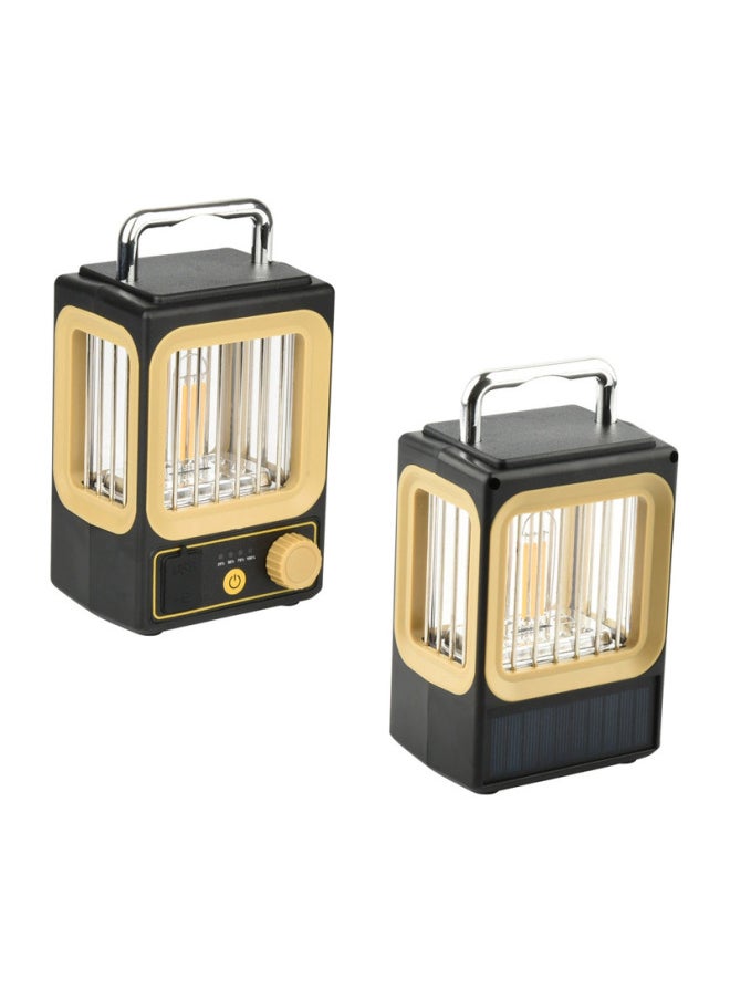 Generic - Camping Lamp Outdoor Long Endurance Rechargeable Retro Bedside Table Lamp Tungsten Warm Light Solar Portable Lamp-Color:Gray Frame Camping Light - Image 1