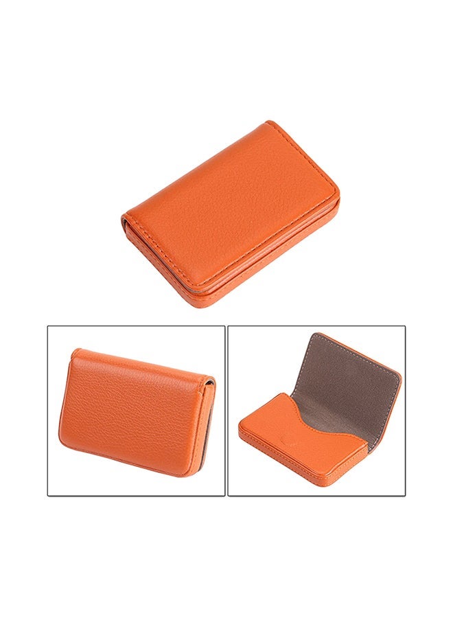NIBEMINENT 2-Piece Premium Business Card Case Set Orange 