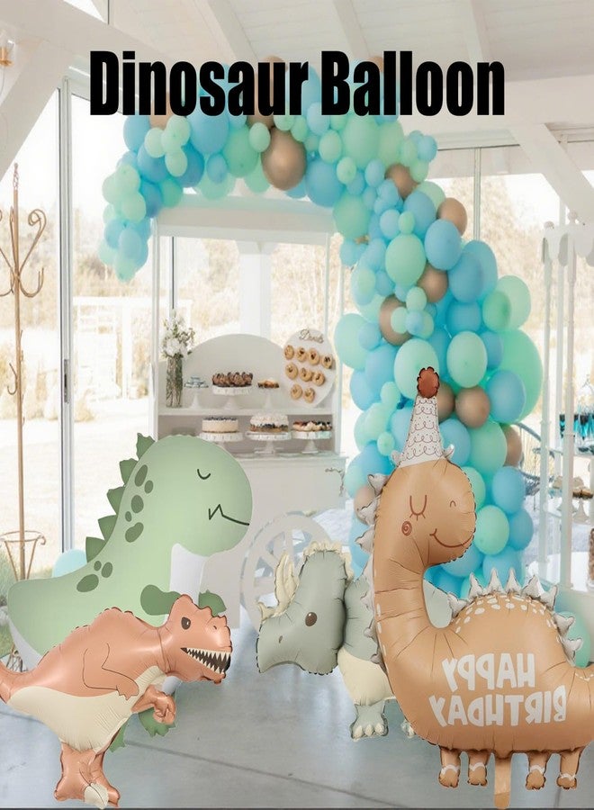 Jolbndcv Giant 3D Dinosaur Balloon,4 Pack Cute Self Standing Dino Aluminium Foil Birthday Balloons - Image 3