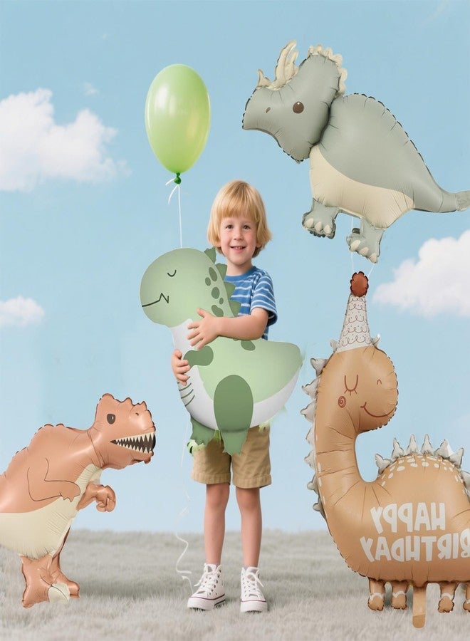 Jolbndcv Giant 3D Dinosaur Balloon,4 Pack Cute Self Standing Dino Aluminium Foil Birthday Balloons - Image 5