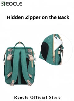 REOCLE 2 in 1 Diaper Bag Baby Crib Large Backpack with Changing Station Multifunctional Travel Diaper Waterproof Backpack with Transparent Business Card Bag Newborn Bags for Boy & Girl  - Image 2
