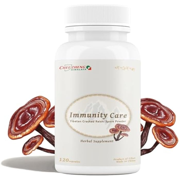 CheezhengHimalaya Reishi Mushroom, Organic Daily Supplements, Immune Support and Longevity - Vegan, Gluten-Free, Non-GMO, Tibetan Natural Herbal Supplement - 120 Capsules, 1400 mg - Image 1