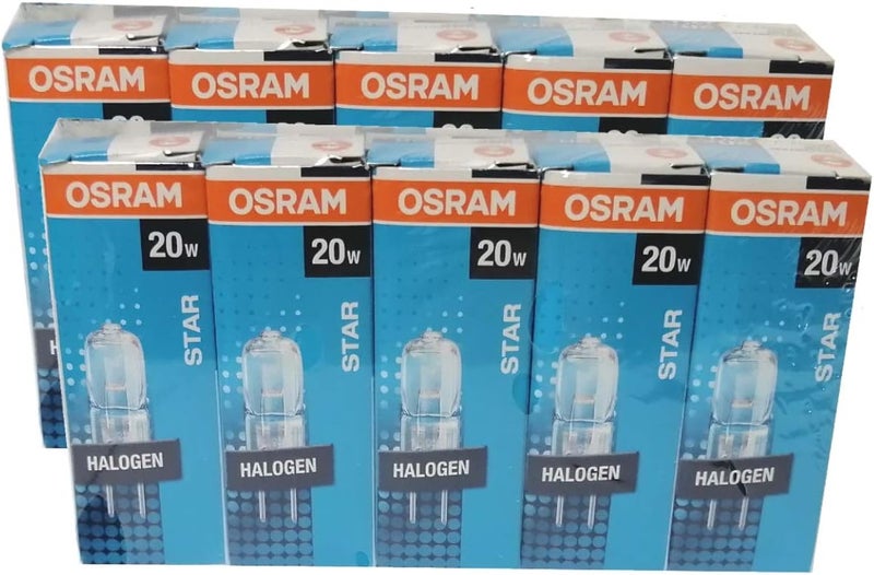 Osram Capsule Lamp Halogen Bulb 12V 20W Warm White Bi Pin G4 For Accent Lights, Under Cabinet Puck Lamp, Chandeliers, Track Lighting Pack Of 10 - Image 2