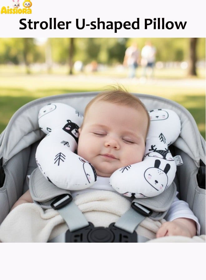آيسيورا وسادة سفر للأطفال وسادة رقبة لعربة الأطفال وسادة على شكل حرف U لعربة الأطفال وسادة دعم رقبة لحديثي الولادة حماية علمية للرقبة مناسبة لمقاعد السيارات/عربات الأطفال/أسرّة الطائرات، إلخ - Image 1