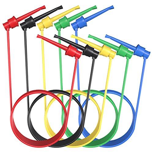 Goupchn Test Hook Clips Silicone Test Leads 5PCS Testing Cables Wires Dual IC Hooks Clips for Electronic Testing - Image 1