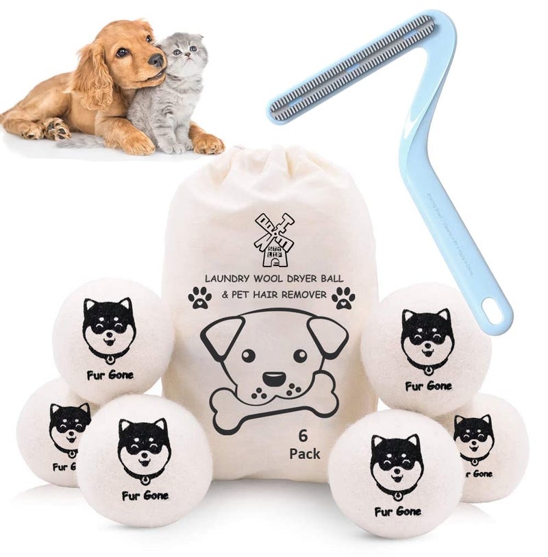 Bienstylife Wool Dryer Balls for Pet Hair Remover Organic Reusable Laundry Dryer Balls Pre-Wash Lint Remover for Dog/Cat Pet Hair Shaver for Laundry Hair Catcher for Washing Machine - Image 1