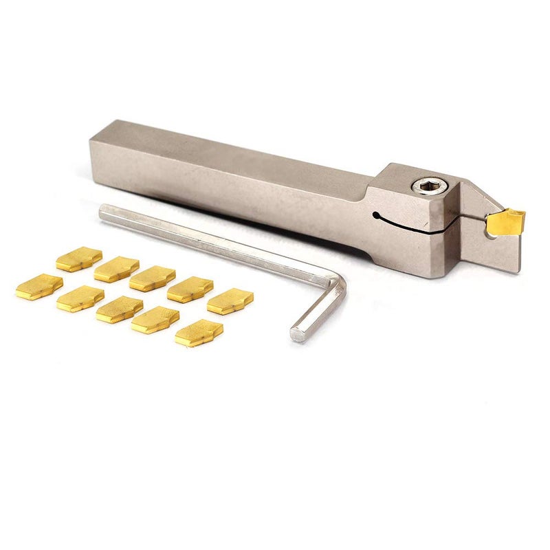 OSCARBIDE حامل قطع ثقيل من النيكل بقطر 1/2" مع 10 قطع من إدخالات كربيد GTN-2(QC1402) أداة قطع يمينية QA08R-20 - Image 5