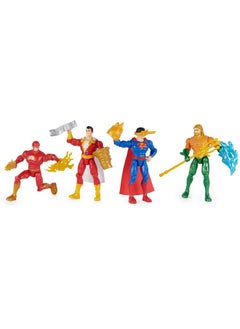 DC Comics , Action Figures 4-Pack, Superman, The Flash, Shazam!, Aquaman 4-Inch Figures, Accessories, Superhero Kids Toys For Boys And Girls, Ages 3+  - Image 4