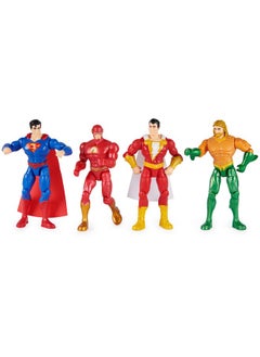 DC Comics , Action Figures 4-Pack, Superman, The Flash, Shazam!, Aquaman 4-Inch Figures, Accessories, Superhero Kids Toys For Boys And Girls, Ages 3+  - Image 3
